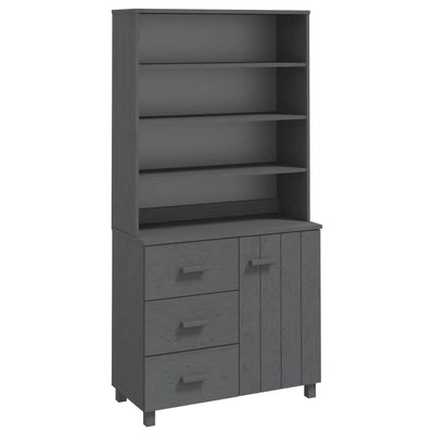 vidaXL Highboard "HAMAR" Solid Wood Pine Dark Grey