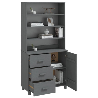 vidaXL Highboard "HAMAR" Solid Wood Pine Dark Grey