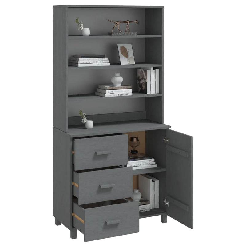 vidaXL Highboard "HAMAR" Solid Wood Pine Dark Grey