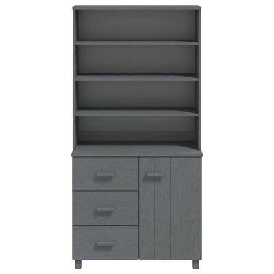 vidaXL Highboard "HAMAR" Solid Wood Pine Dark Grey