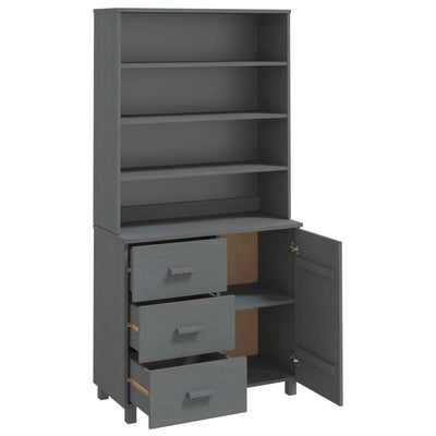 vidaXL Highboard "HAMAR" Solid Wood Pine Dark Grey