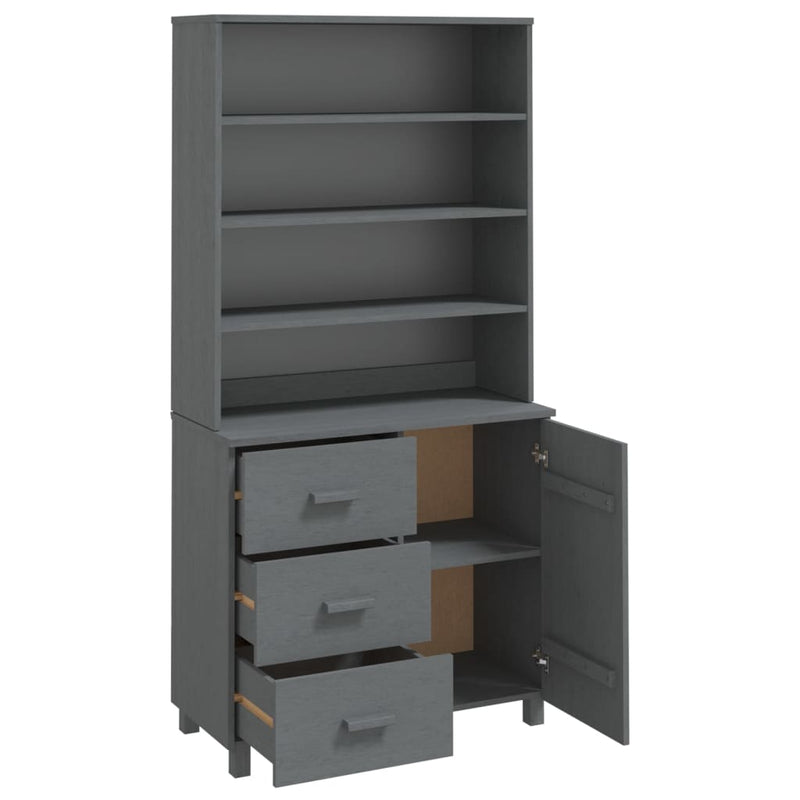 vidaXL Highboard "HAMAR" Solid Wood Pine Dark Grey