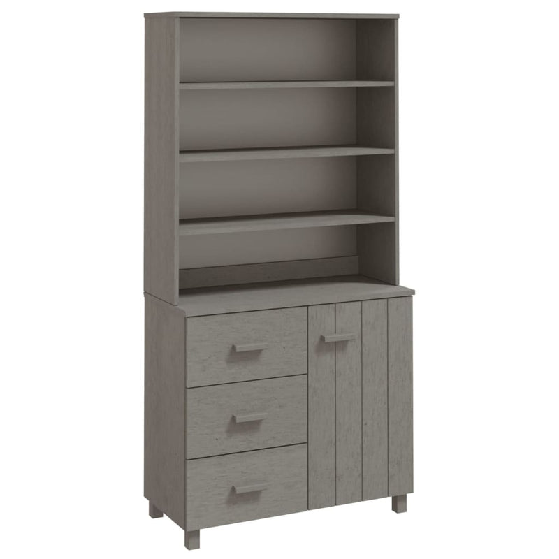 vidaXL Highboard "HAMAR" Solid Wood Pine Dark Grey
