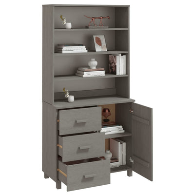 vidaXL Highboard "HAMAR" Solid Wood Pine Dark Grey