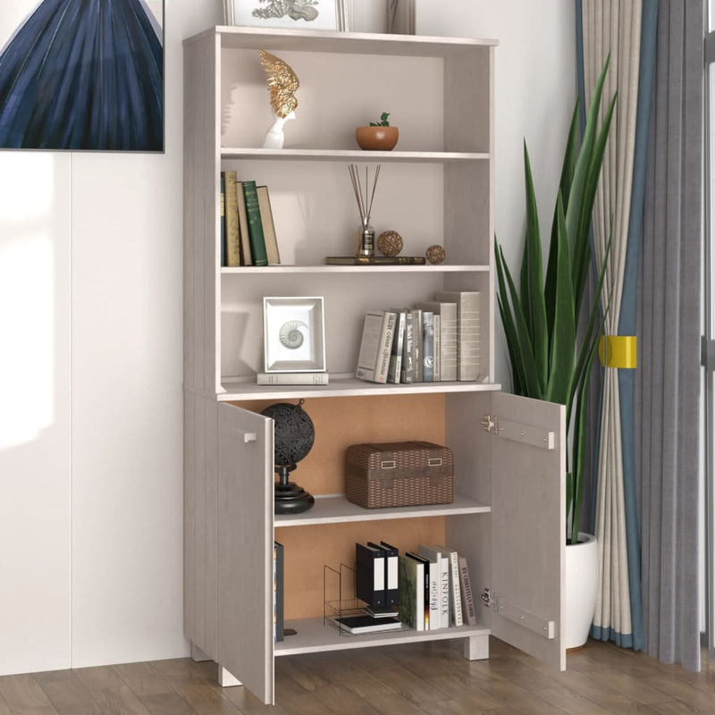 vidaXL Highboard "HAMAR" Solid Wood Pine Light Grey