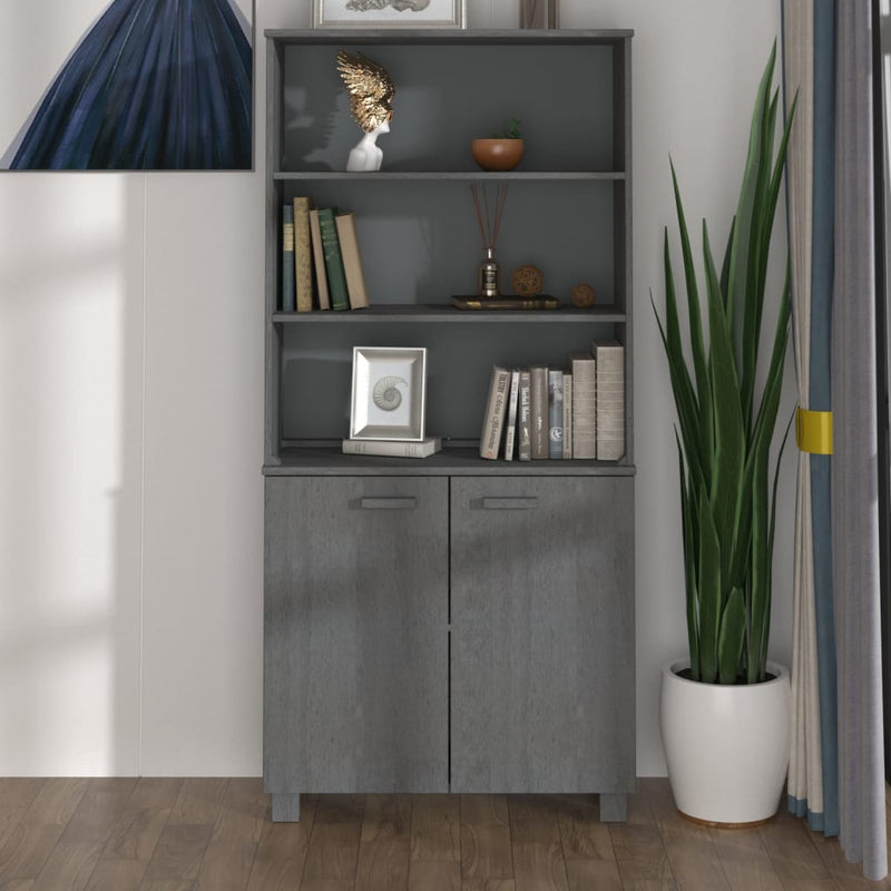 vidaXL Highboard "HAMAR" Solid Wood Pine Light Grey