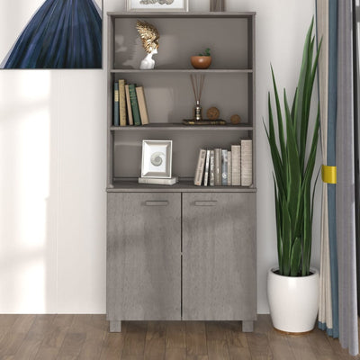 vidaXL Highboard "HAMAR" Solid Wood Pine Light Grey