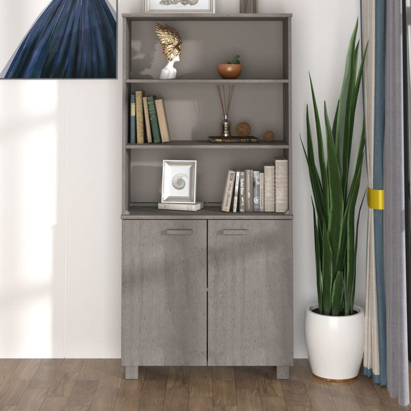 vidaXL Highboard "HAMAR" Solid Wood Pine Light Grey