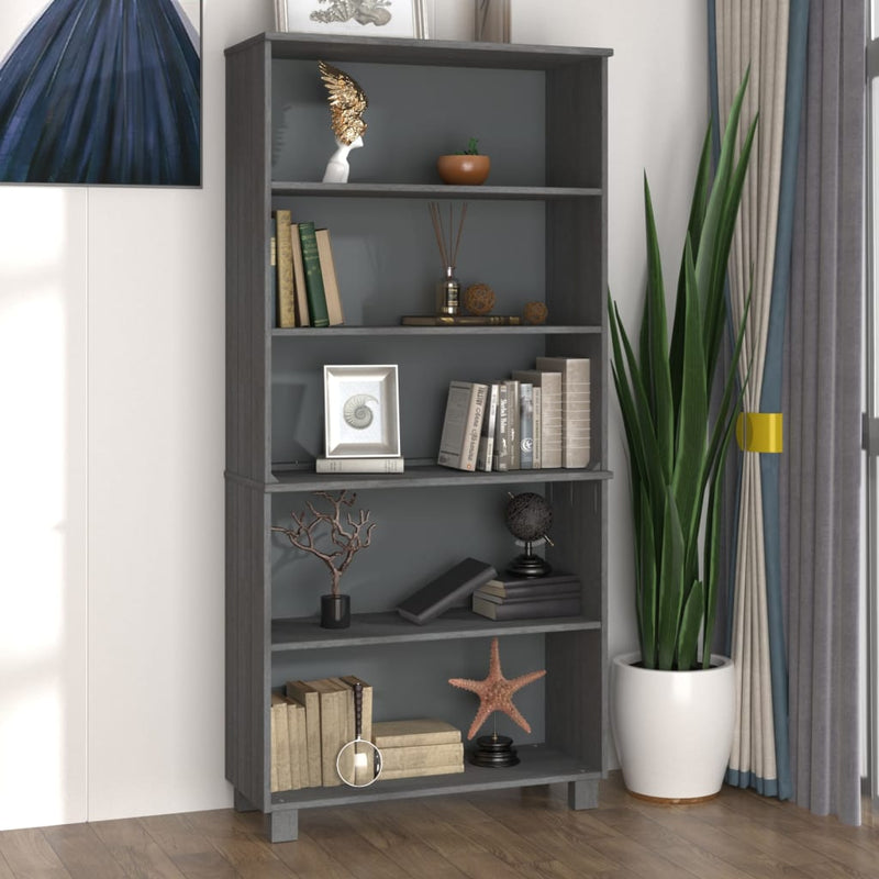 vidaXL Highboard "HAMAR" Solid Wood Pine Dark Grey