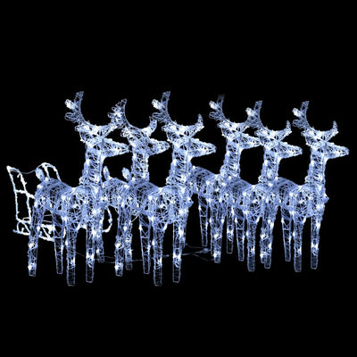 vidaXL Reindeers & Sleigh Christmas Decoration 320 LEDs Acrylic