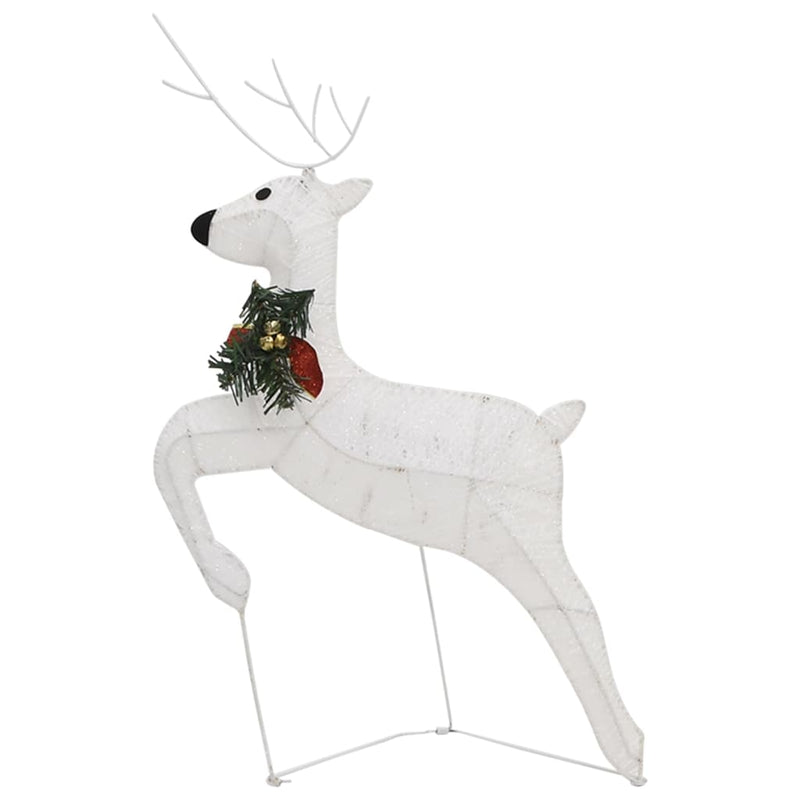 vidaXL Reindeer & Sleigh Christmas Decoration 140 LEDs Outdoor Silver