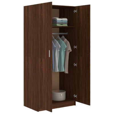 vidaXL Wardrobe Grey Sonoma 80x52x180 cm Engineered Wood