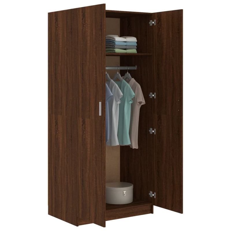 vidaXL Wardrobe Grey Sonoma 80x52x180 cm Engineered Wood