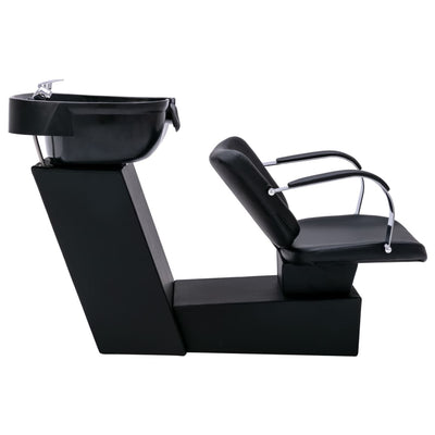 vidaXL Shampoo Backwash Unit with Salon Chairs Faux Leather