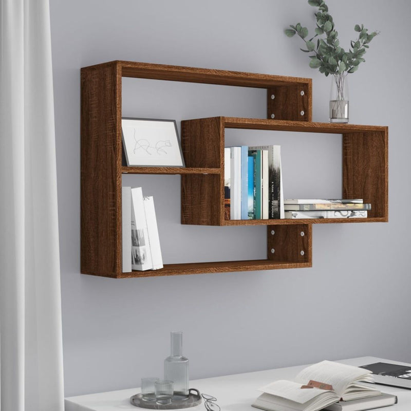 vidaXL Wall Shelf Grey Sonoma 104x20x58.5 cm Engineered Wood