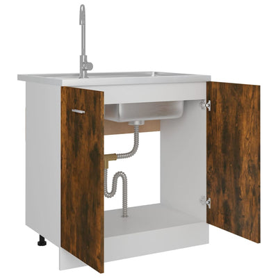 vidaXL Sink Bottom Cabinet Lyon Grey Sonoma 80x46x81.5 cm Engineered Wood