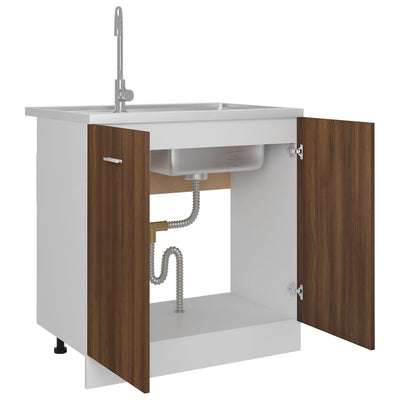 vidaXL Sink Bottom Cabinet Lyon Grey Sonoma 80x46x81.5 cm Engineered Wood