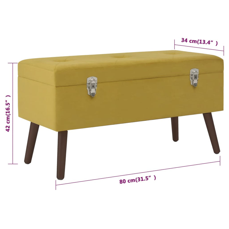 vidaXL Bench with Storage Compartment Beige 80 cm Velvet