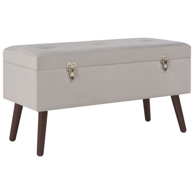 vidaXL Bench with Storage Compartment Beige 80 cm Velvet