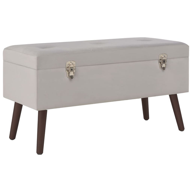 vidaXL Bench with Storage Compartment Beige 80 cm Velvet
