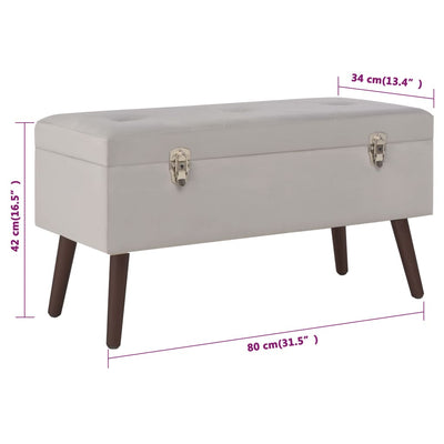 vidaXL Bench with Storage Compartment Beige 80 cm Velvet