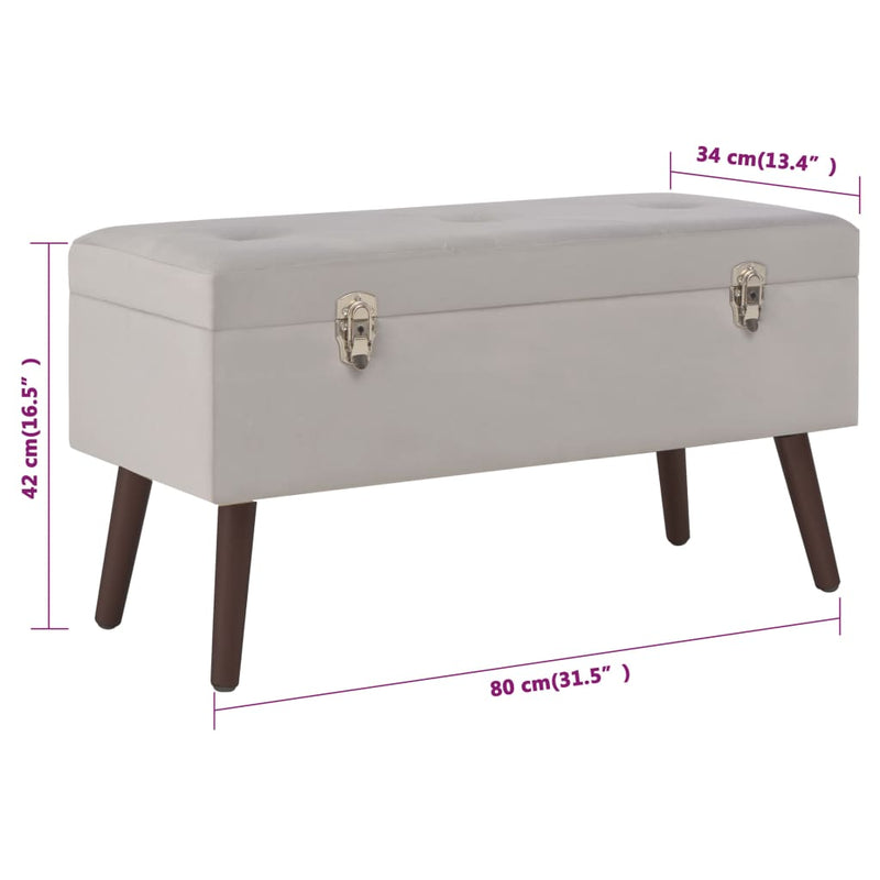 vidaXL Bench with Storage Compartment Beige 80 cm Velvet