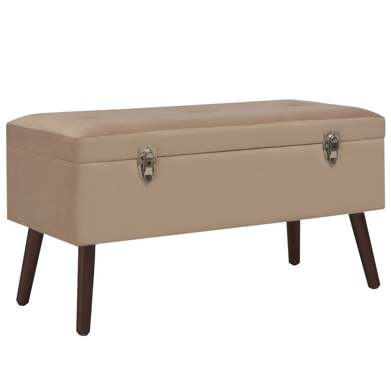 vidaXL Bench with Storage Compartment Beige 80 cm Velvet
