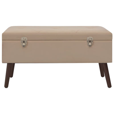 vidaXL Bench with Storage Compartment Beige 80 cm Velvet
