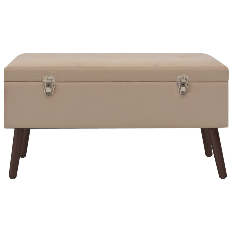 vidaXL Bench with Storage Compartment Beige 80 cm Velvet