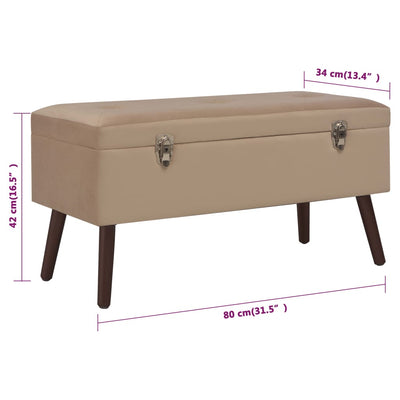 vidaXL Bench with Storage Compartment Beige 80 cm Velvet