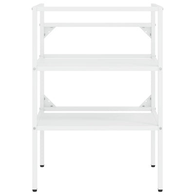 vidaXL Bathroom Washbasin Frame with Built-in Basin Black Iron