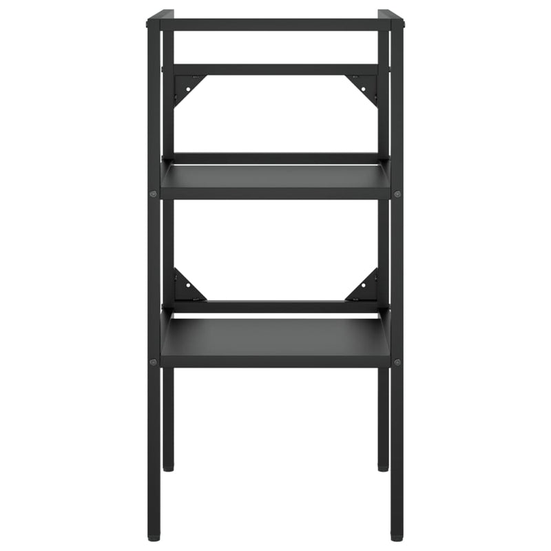 vidaXL Bathroom Washbasin Frame with Built-in Basin Black Iron