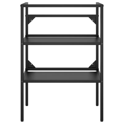 vidaXL Bathroom Washbasin Frame with Built-in Basin Black Iron