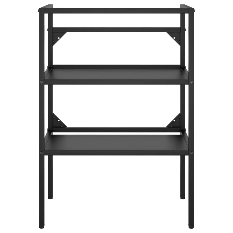 vidaXL Bathroom Washbasin Frame with Built-in Basin Black Iron