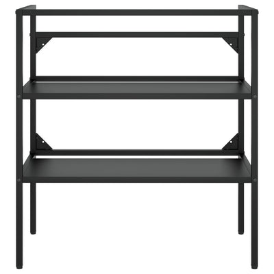 vidaXL Bathroom Washbasin Frame with Built-in Basin Black Iron