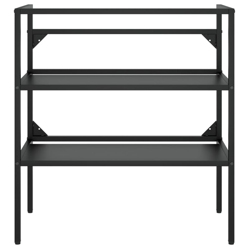 vidaXL Bathroom Washbasin Frame with Built-in Basin Black Iron