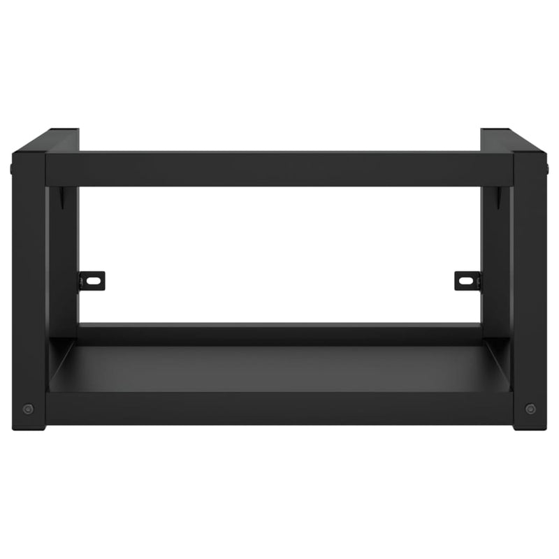 vidaXL Bathroom Washbasin Frame with Built-in Basin Black Iron