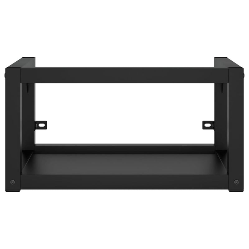vidaXL Bathroom Washbasin Frame with Built-in Basin Black Iron