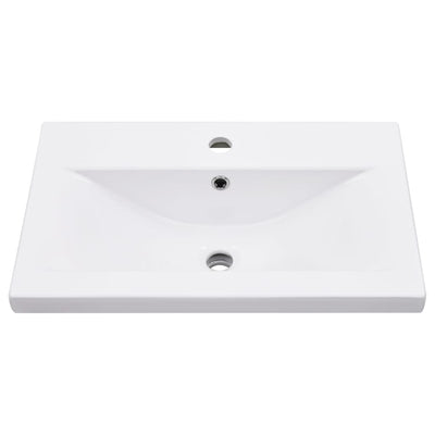 vidaXL Bathroom Washbasin Frame with Built-in Basin Black Iron