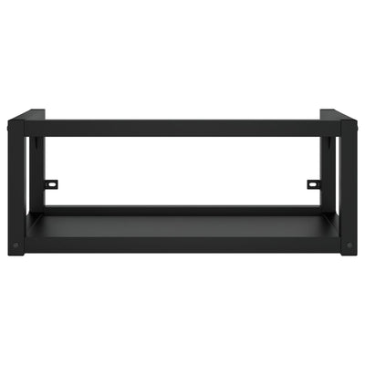 vidaXL Bathroom Washbasin Frame with Built-in Basin Black Iron