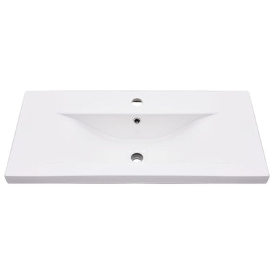 vidaXL Bathroom Washbasin Frame with Built-in Basin Black Iron