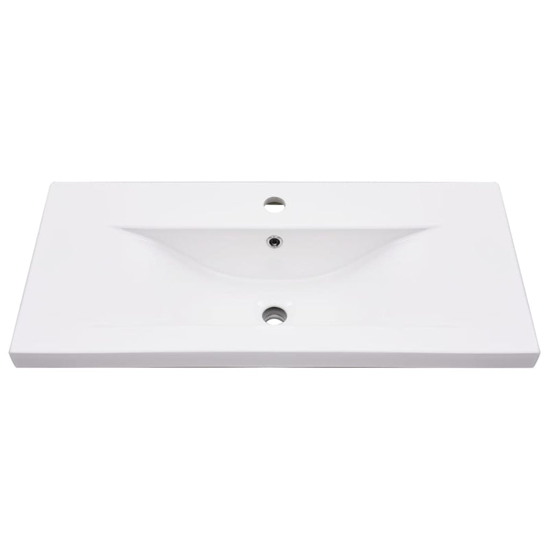 vidaXL Bathroom Washbasin Frame with Built-in Basin Black Iron