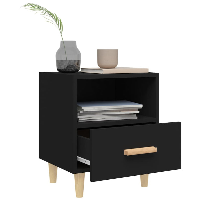 vidaXL Bedside Cabinet Black 40x35x47 cm
