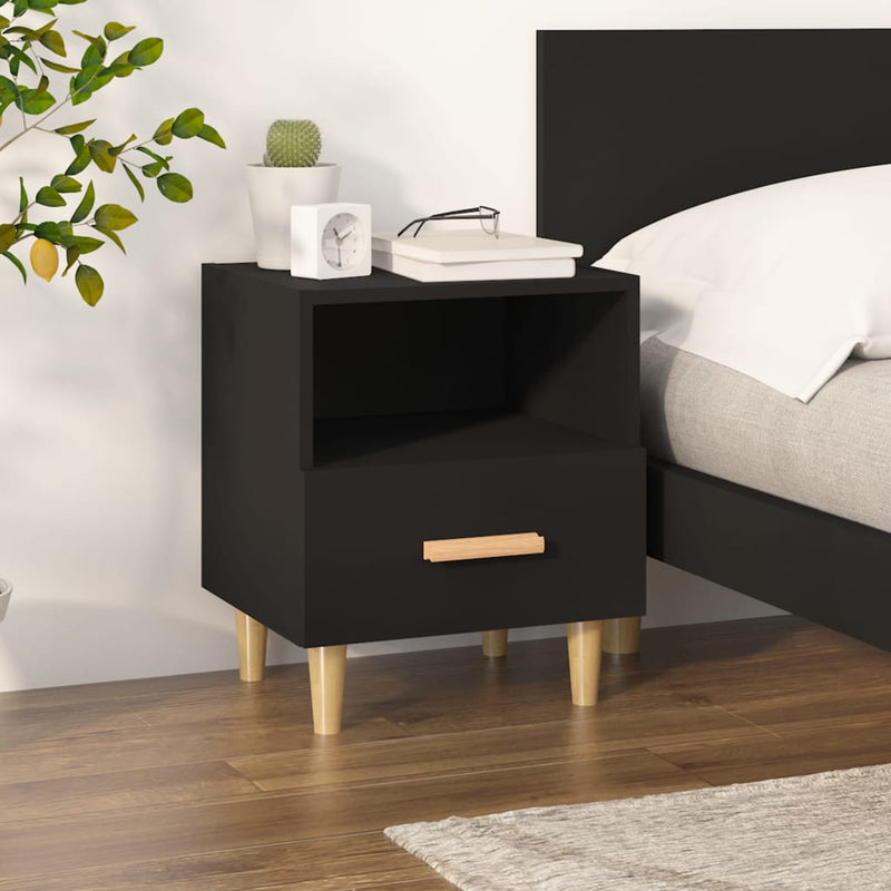 vidaXL Bedside Cabinet Black 40x35x47 cm