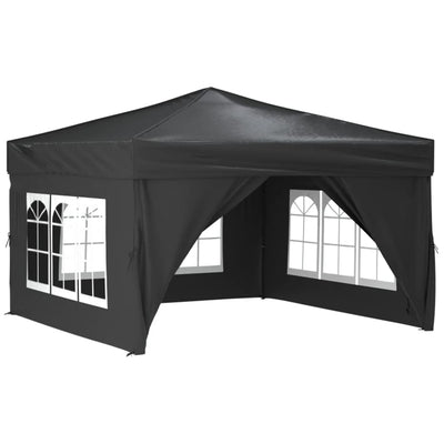 vidaXL Folding Party Tent with Sidewalls Anthracite 3x3 m