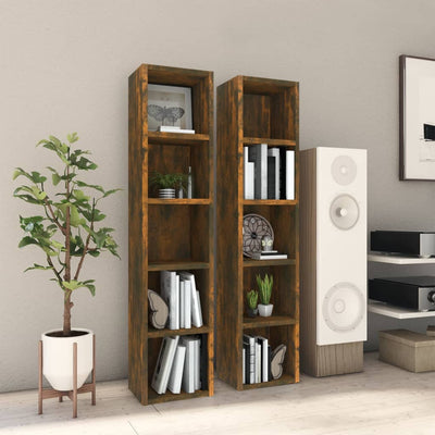 vidaXL CD Cabinets 2 pcs Grey Sonoma 21x16x93.5 cm Engineered Wood