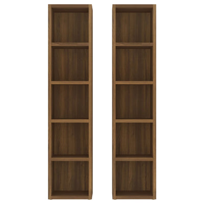 vidaXL CD Cabinets 2 pcs Grey Sonoma 21x16x93.5 cm Engineered Wood