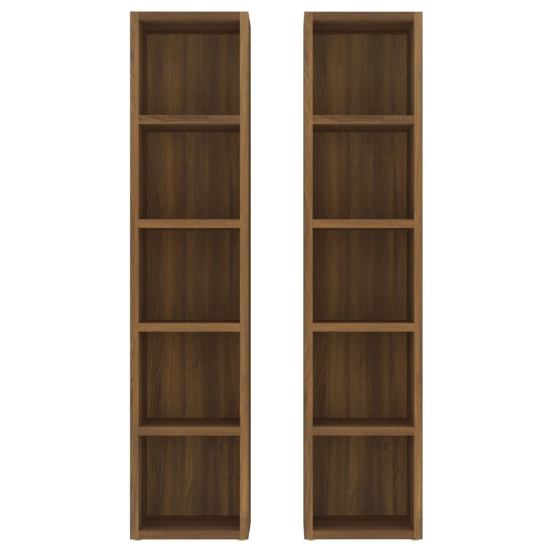 vidaXL CD Cabinets 2 pcs Grey Sonoma 21x16x93.5 cm Engineered Wood