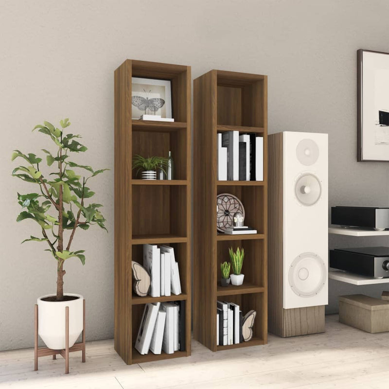vidaXL CD Cabinets 2 pcs Grey Sonoma 21x16x93.5 cm Engineered Wood