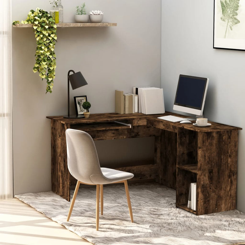 vidaXL Corner Desk Grey Sonoma 120x140x75 cm Engineered Wood